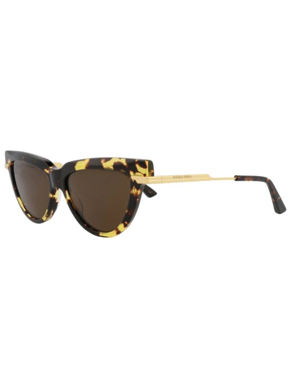 New Bottega Veneta Women's Sunglasses Cat Eye Recycled Acetate Frame Havana Gold